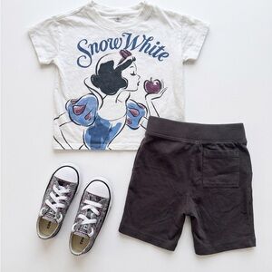 Snow White Tee with Dark Brown Soft Lounge Shorts (shoes sold separately )